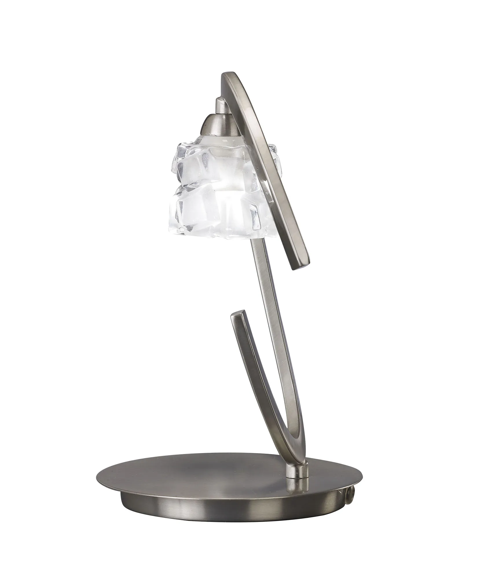 Ice Satin Nickel Table Lamps Mantra Armed Table Lamps